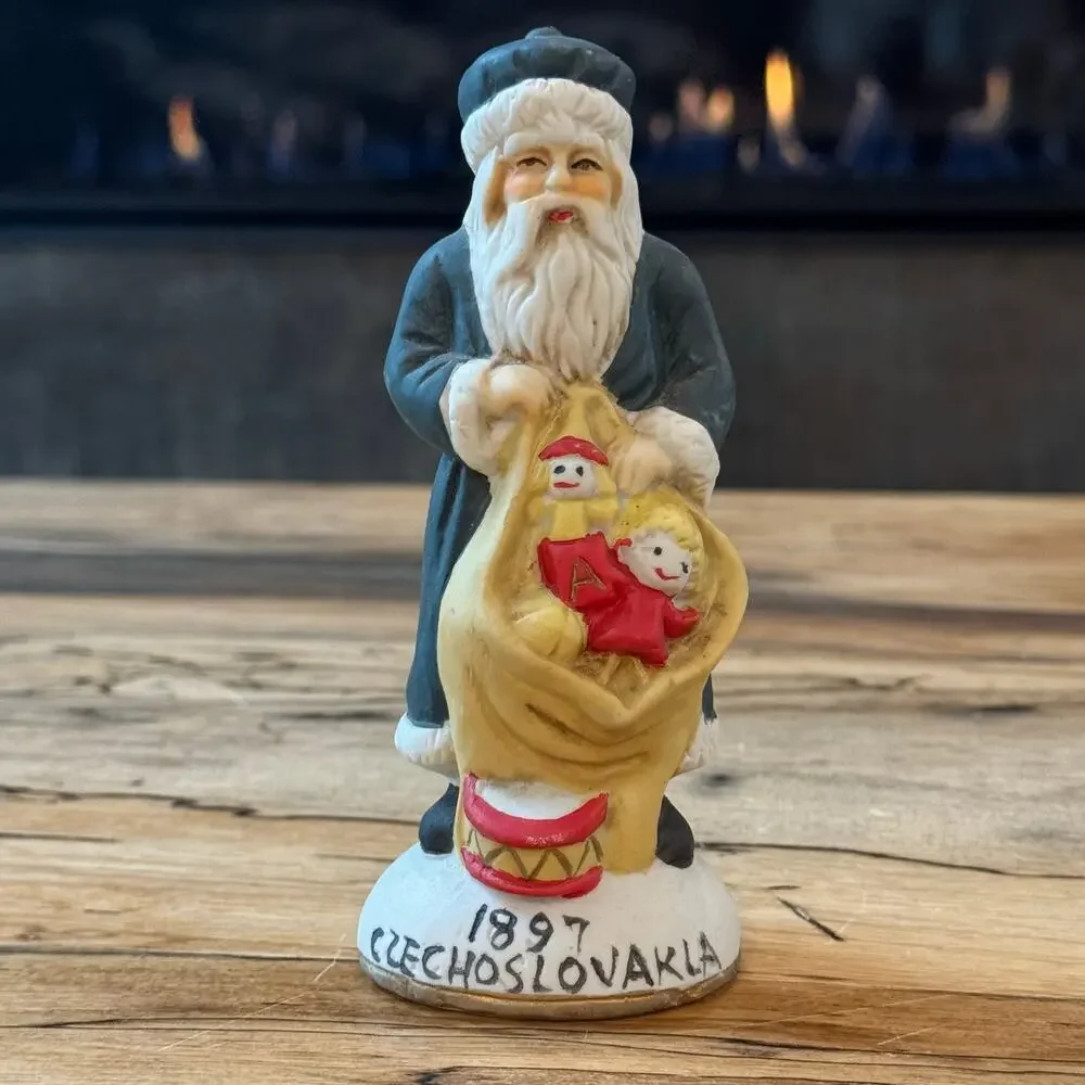 Vintage Santas From Around The World Porcelain Figurine Lot 1909 1897 1903 Set 3